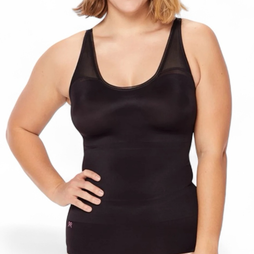 Ruby Ribbon 1806 Black Heritage Sheer Shapewear Cami‎ Size 42